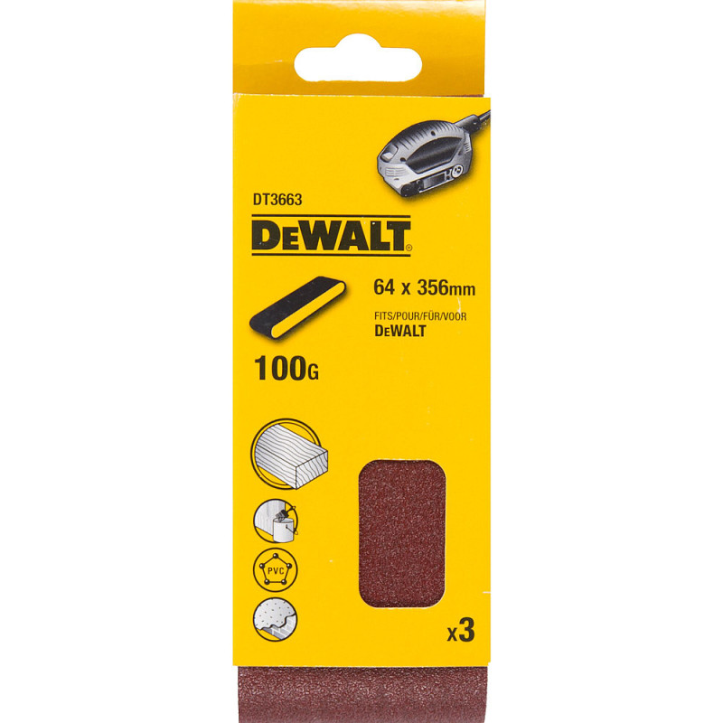 Abrasif pour ponceuses à bande compacte grain 100 64 x 356 mm