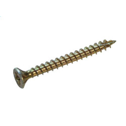 Vis Rocket tête fraisée pozi acier bichromaté 4.5x60-35-boite carton x500
