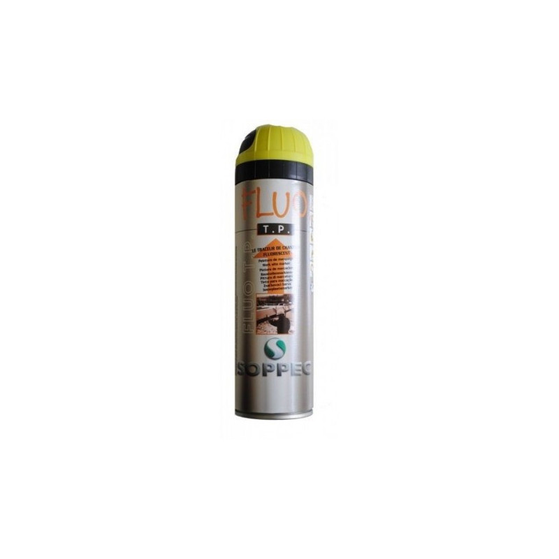 Traceur de chantier acrylique FLUO TP multi supports provisoire fluorescent jaune fluo 500 mL