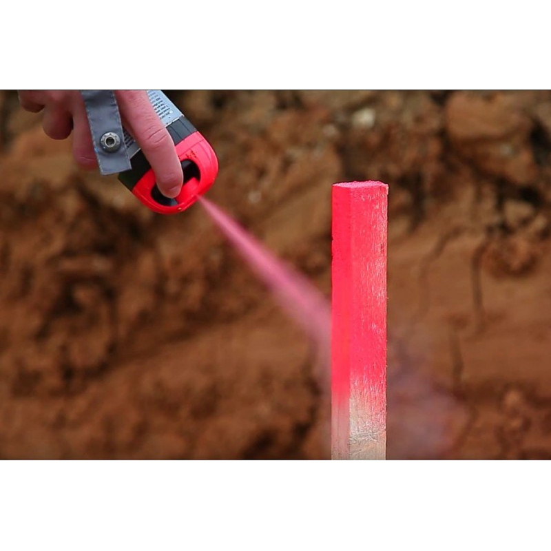 Traceur de chantier acrylique FLUO TP multi supports provisoire fluorescent rouge fluo 500 mL