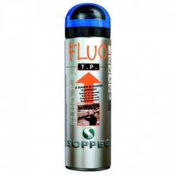 Traceur de chantier acrylique FLUO TP multi supports provisoire fluorescent bleu fluo 500 mL