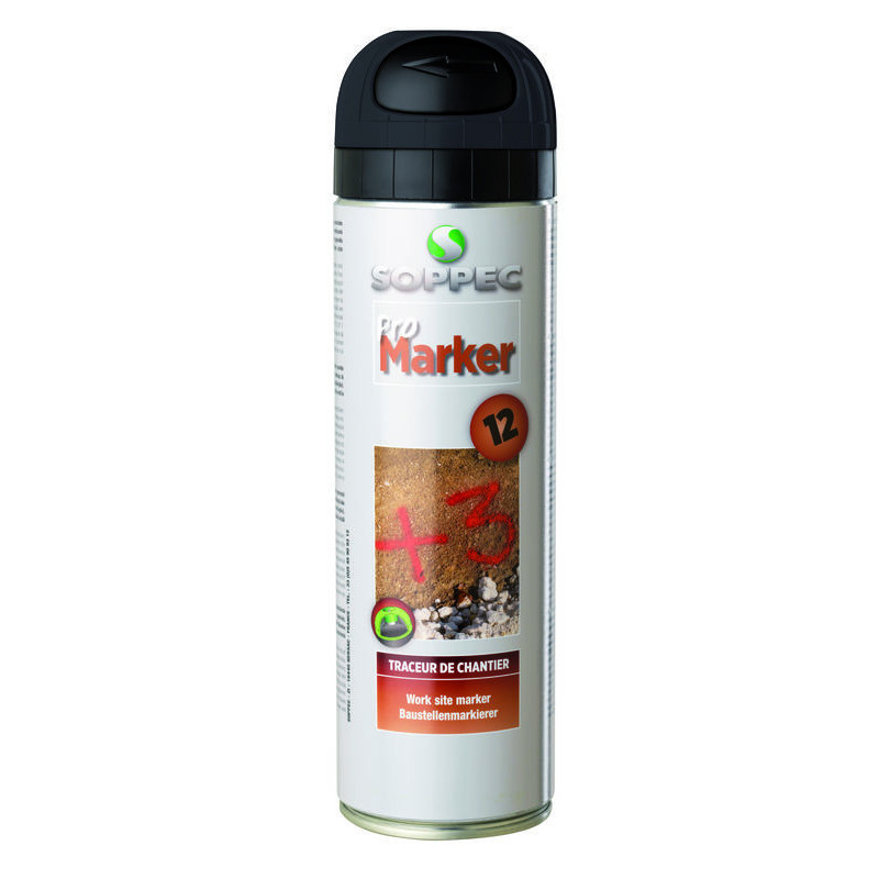 Traceurs de chantier acrylique PROMARKER multi supports non fluorescent noir 500 mL