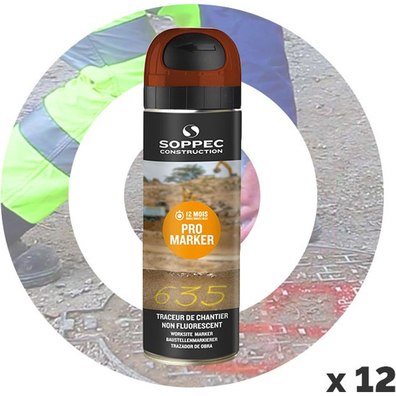 Traceurs de chantier acrylique PROMARKER multi supports non fluorescent noir 500 mL