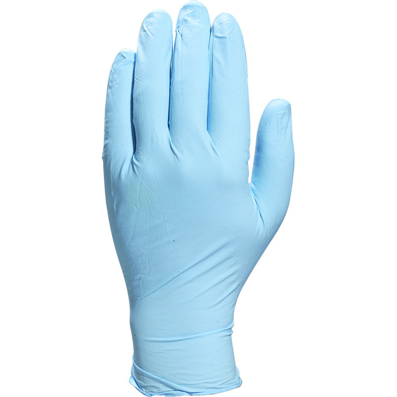 GANTS JETABLE NITRILE ON POUDRE BLEU T7-8 BOITE 100