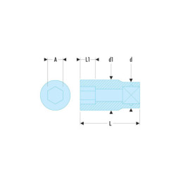 Douille 1-2" 6 pans métrique