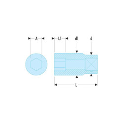 Douille 1-2" 6 pans métrique