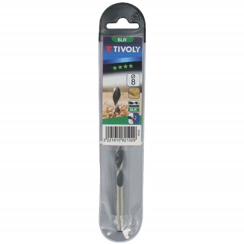 Ø: 12 - Foret bois 3 pointes -Queue cylindrique -Gradué SLR (Etui plastique) - L