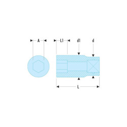 Douille 1-2" 6 pans métrique