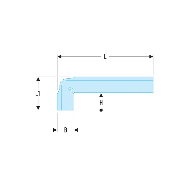 Clé tube coudée métrique 10 mm - trou de passage broche 160A.1 - FACOM 92A.10