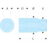 Douille 1-2" 6 pans métrique