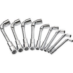 Jeu de 9 clés à pipe 8 à 19 - débouchées 6 pans métriques OGV® - FACOM 75.J9PB