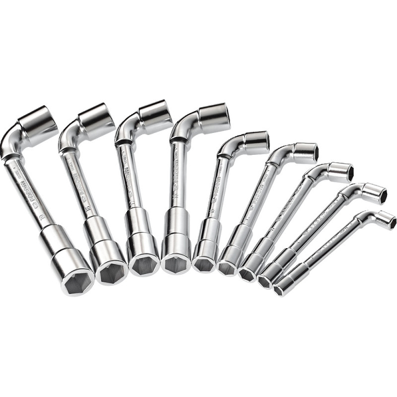 Jeu de 9 clés à pipe 8 à 19 - débouchées 6 pans métriques OGV® - FACOM 75.J9PB