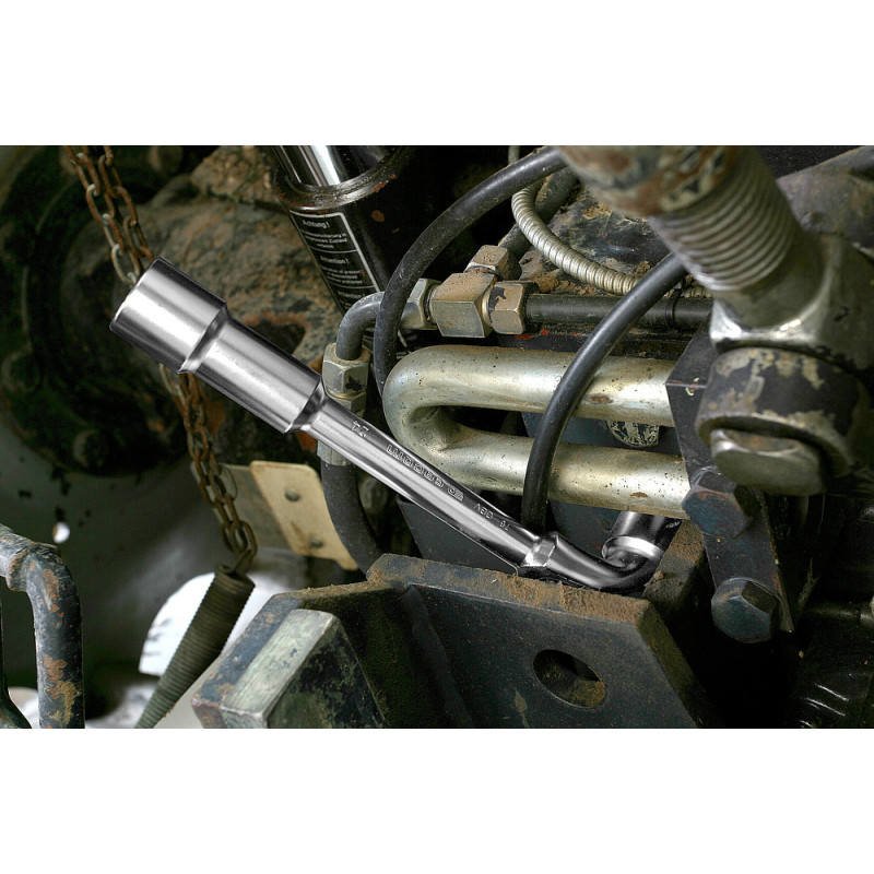 Clé à pipe 6x6 pans série 75 débouchée forgée 24 mm - profil OGV® - FACOM 75.24
