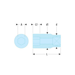 Douille 1-2" 6 pans métrique