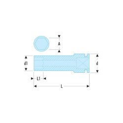 Douilles impact 1-2" longues 6 pans métriques