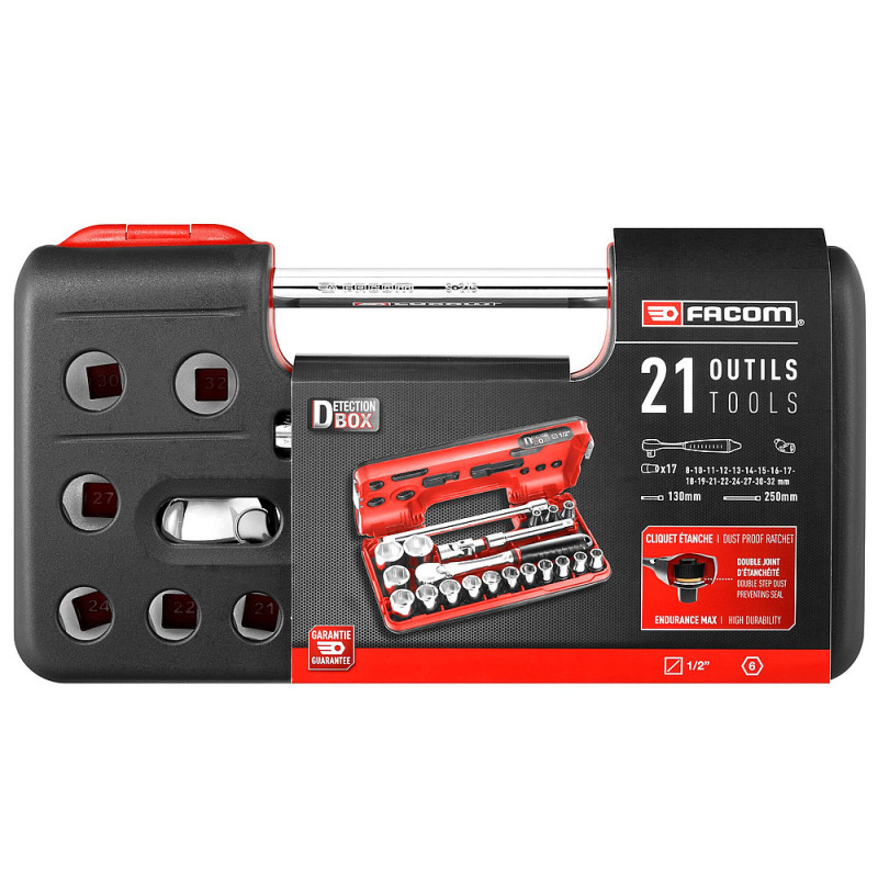 Coffret DBOX douilles 1-2" 6 pans métriques - SL.DBOX1