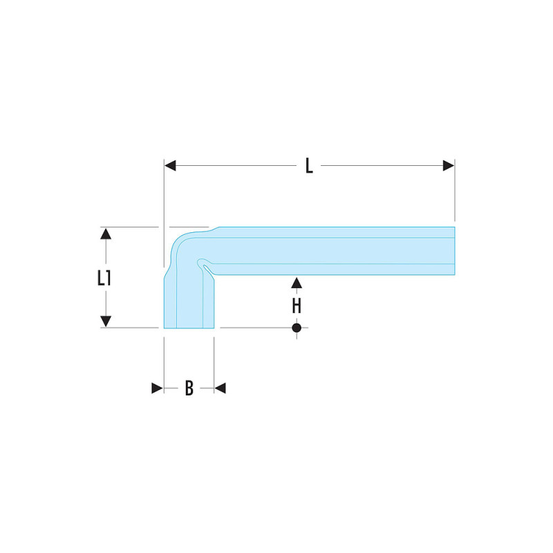 Clé tube coudée métrique 11 mm - trou de passage broche 160A.1 - FACOM 92A.11