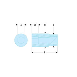 Douille 1-2" - 8 mm - 6 pans - profil OGV - plus de puissance - FACOM S.8H