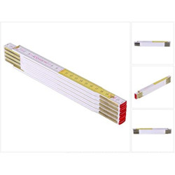 Mesure pliante 2 m x 17 mm bois blanc-jaune