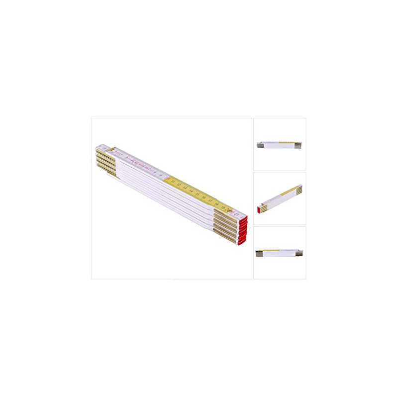 Mesure pliante 2 m x 17 mm bois blanc-jaune