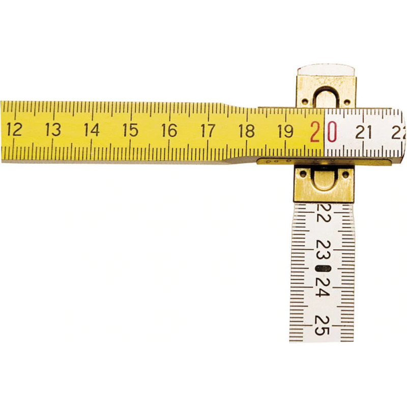 Mesure pliante 2 m x 17 mm bois blanc-jaune