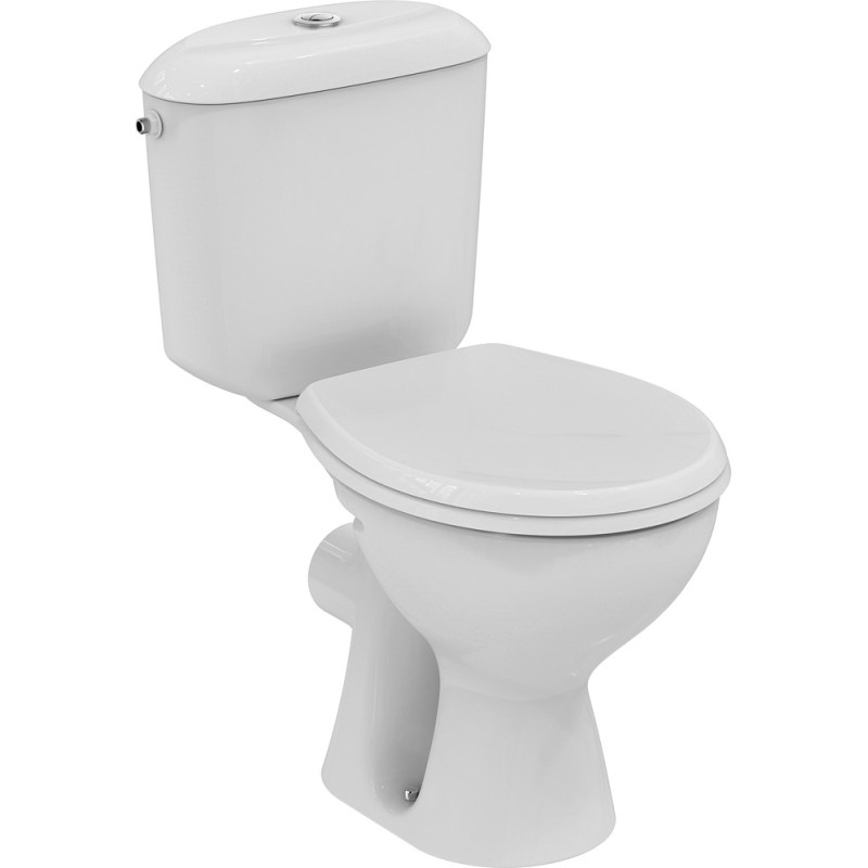 Pack WC sur pied NF 65.5 x 39.5 cm Noe blanc. en porcelaine vitrifiée