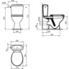 Pack WC sur pied NF 65.5 x 39.5 cm Noe blanc. en porcelaine vitrifiée