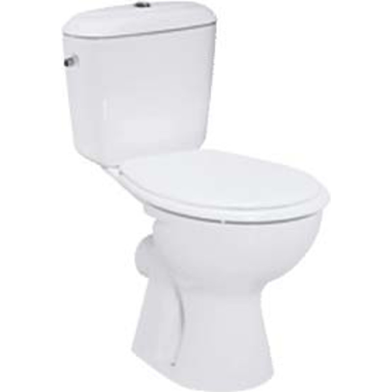 Pack WC sur pied NF 65.5 x 39.5 cm Noe blanc. en porcelaine vitrifiée