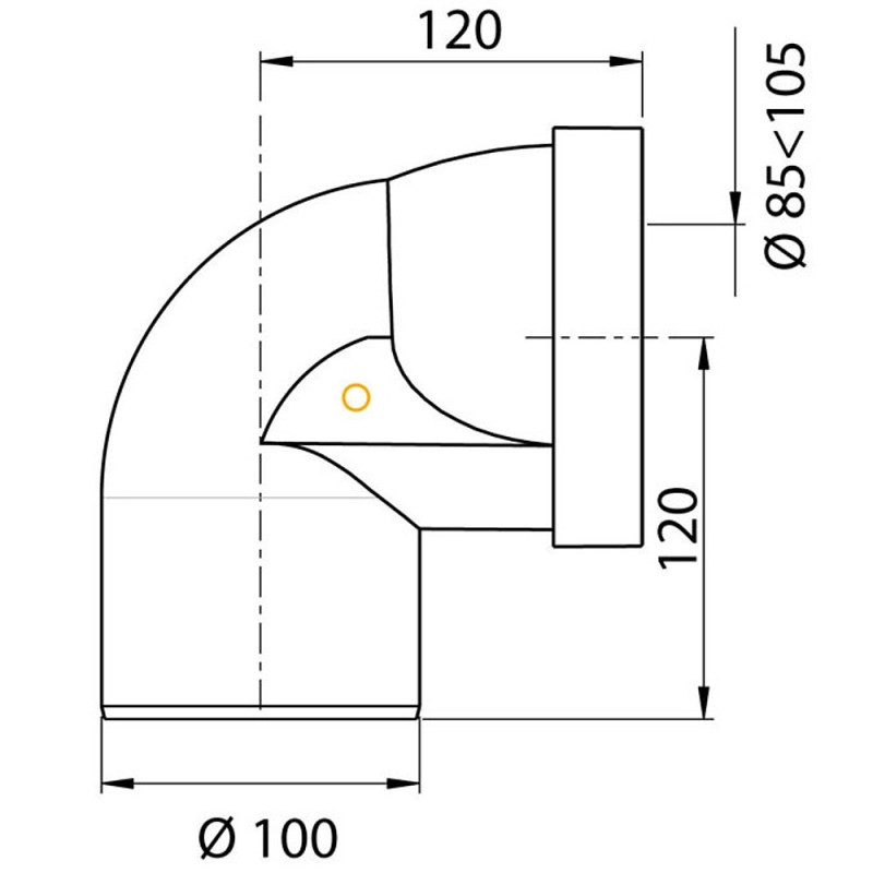 PIPE RIGIDE COURTE COUDEE MALE D100MM