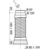PIPE SOUPLECOURTE SORTIE WC D93-100 COURTE 240-380MM
