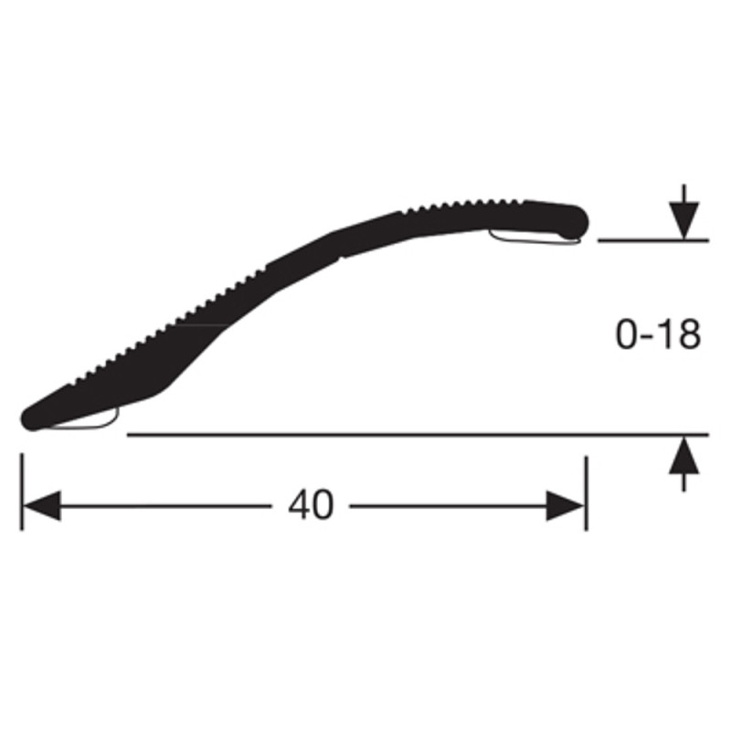 SEUIL MULTI-NIVEAUX ALU 40MM X 2.70M ADHESIF
