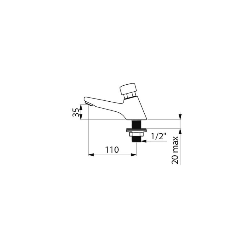 Robinet de lavabo temporisé M1-2" TEMPOSTOP