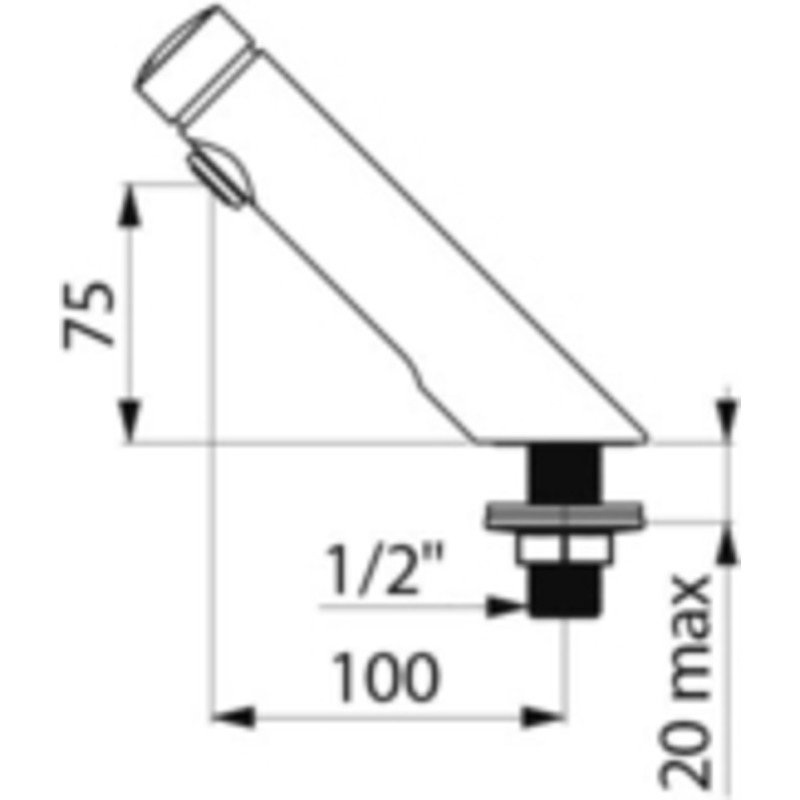 Robinet de lavabo temporisé M1-2" TEMPOSOFT 2