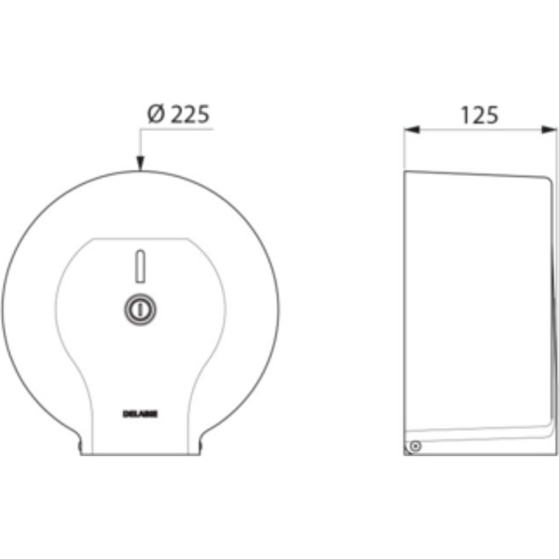 Distributeur de papier toilette WC pour bobine 200M blanc