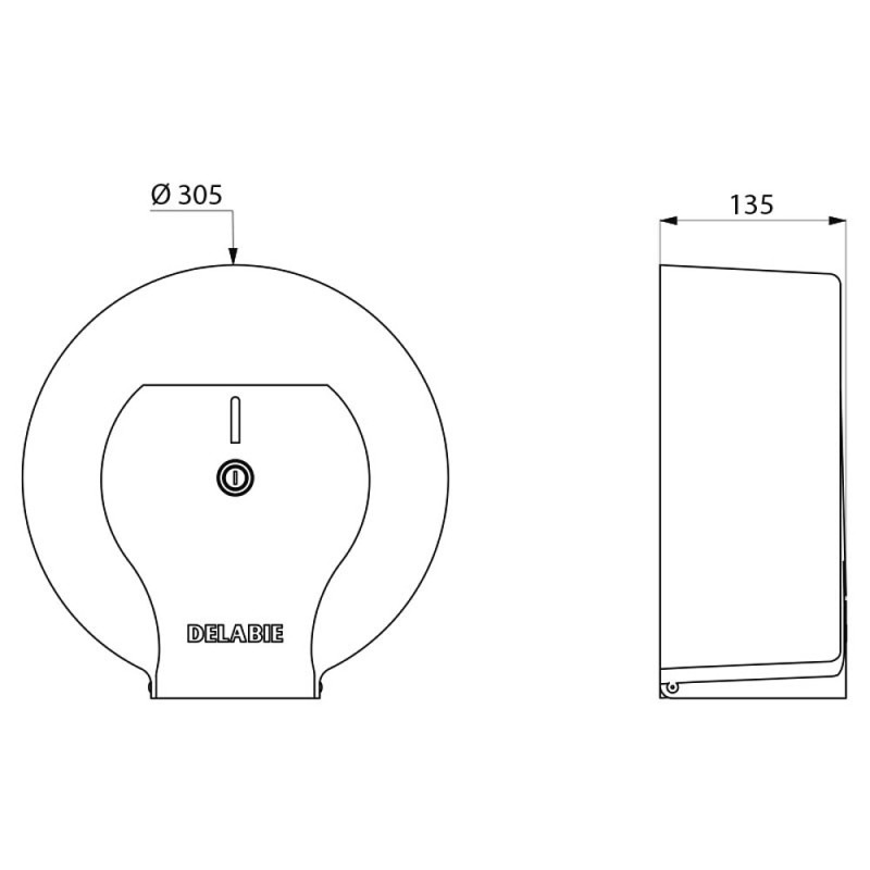 Distributeur de papier toilette WC pour bobine 400M