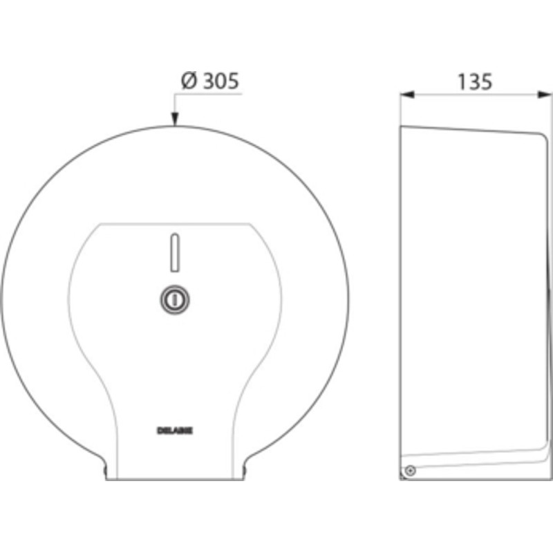 Distributeur de papier toilette WC pour bobine 400M