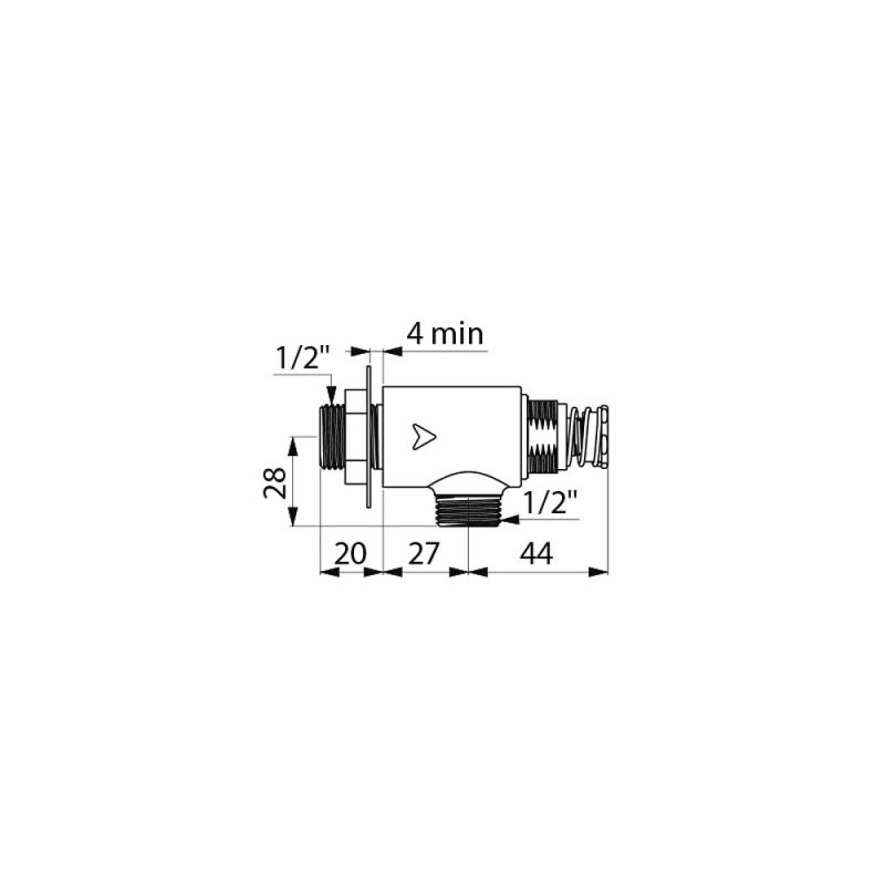 Robinet mural equ. pour lave-mains temporisé M1-2" TEMPOSTOP