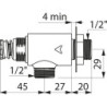 Robinet mural equ. pour lave-mains temporisé M1-2" TEMPOSTOP