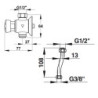 Kit robinet temporisé mécanique pour urinoir en applique - P12 NEO 2641 pour Porcher - 31933