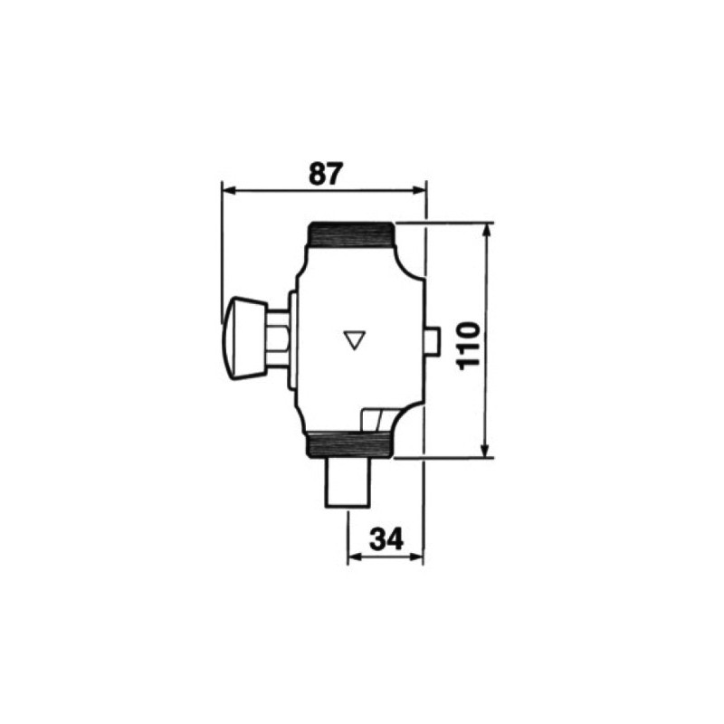 Robinet temporisé ECLAIR pour chasse d'eau directe 33X42 - 13001 