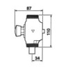 Robinet temporisé ECLAIR pour chasse d'eau directe 33X42 - 13001 