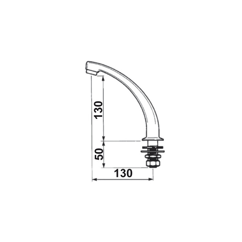 Bec orientable pour lavabo sur plage tournant 120° M1-2 6l-min - 30202