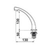 Bec orientable pour lavabo sur plage tournant 120° M1-2 6l-min - 30202