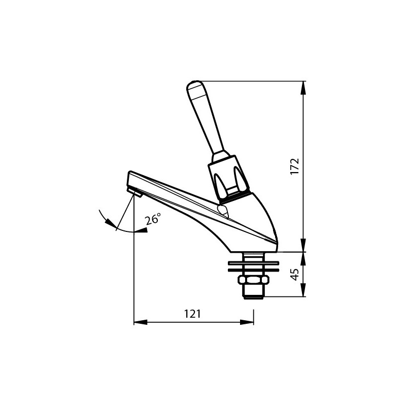 Robinet simple temporisé pour lavabo PRESTO 705 à manette - 64652