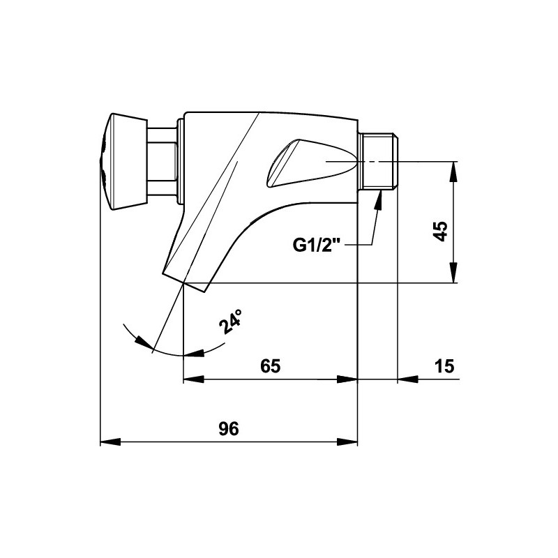 Robinet simple temporisé pour lavabo mural P504S 15s. froid G1-2 - 63100