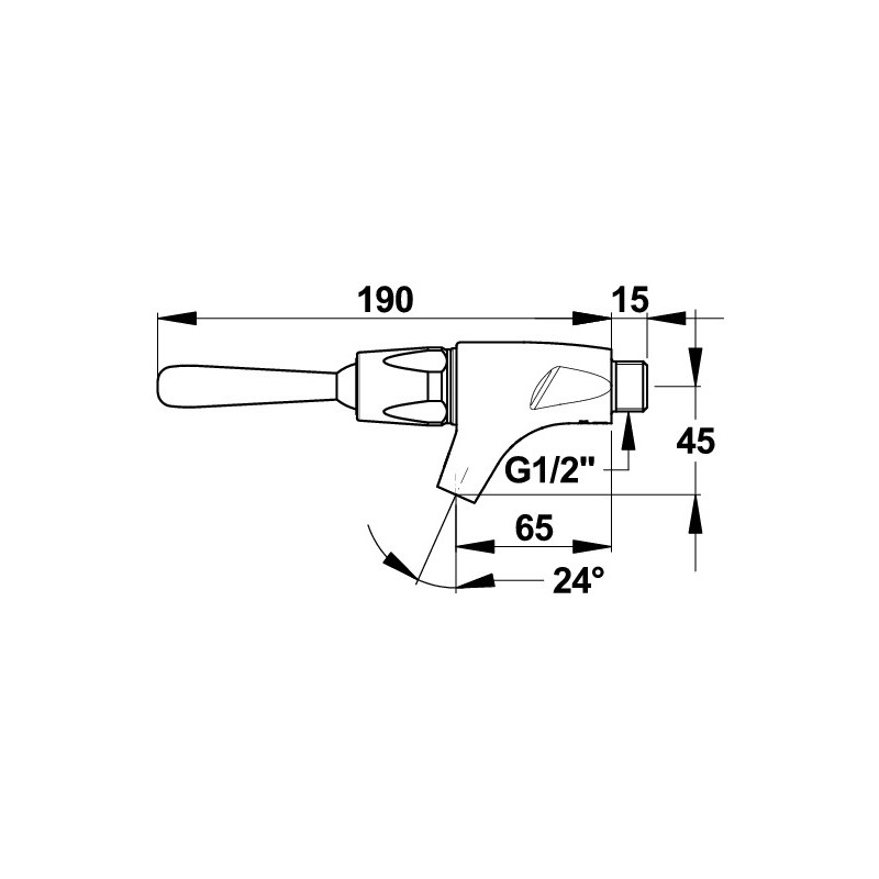 ROBINET SIMPLE TEMPORISÉ POUR LAVABO PRESTO 704 mural à manette g1-2 - 63910