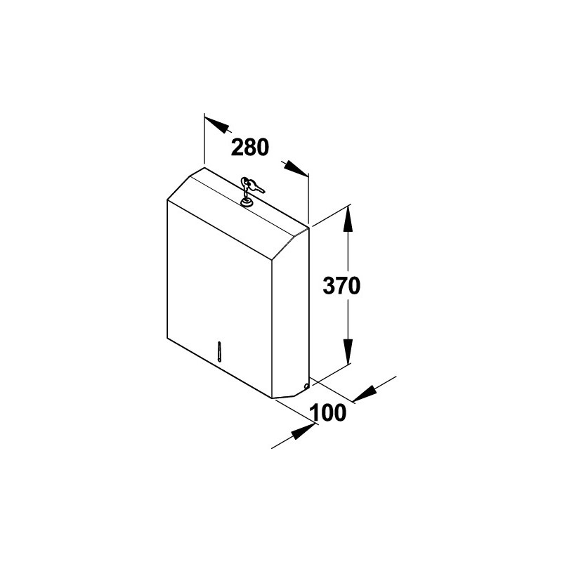 Distributeur de papier essuie main plat inox - 60559