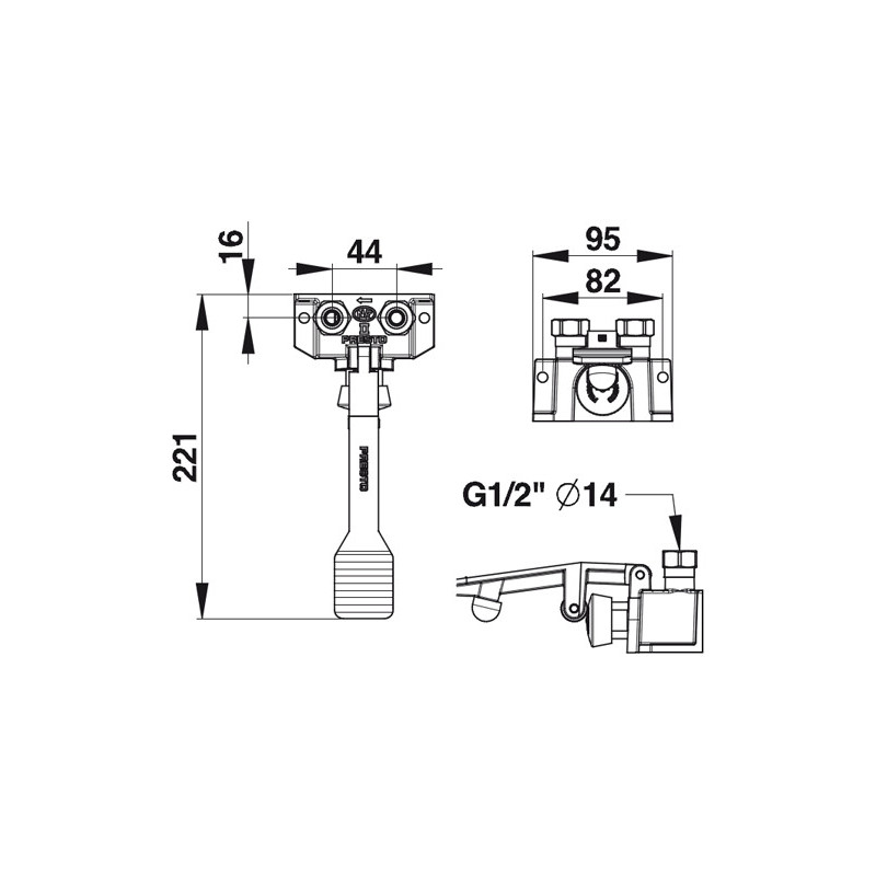 ROBINET SIMPLE TEMPORISÉ POUR LAVABO - SOL COMMANDE A PEDALE - 23600