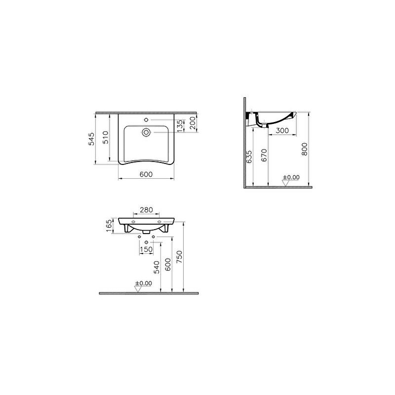 LAVABO PMR CONFORMA 60 CM + TROP-PLEIN - 5289B003-0001