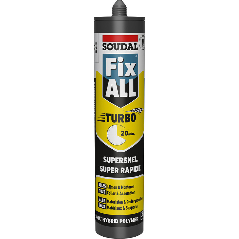 Mastic Colle Fix ALL Turbo Blanc Cartouche 290 ML